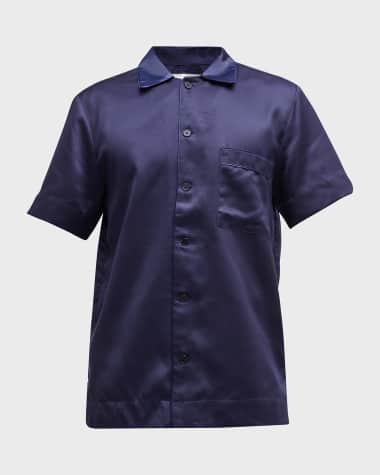 CDLP Men's Casual Button-Down Lounge Shirt