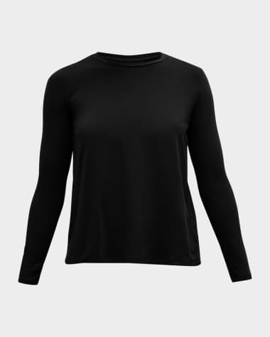 Majestic Filatures Soft Touch Pleated Crewneck Pullover