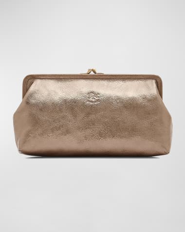 Il Bisonte Classic Metallic Leather Clutch Bag