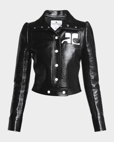 Courreges Textured Vinyl Crop Jacket
