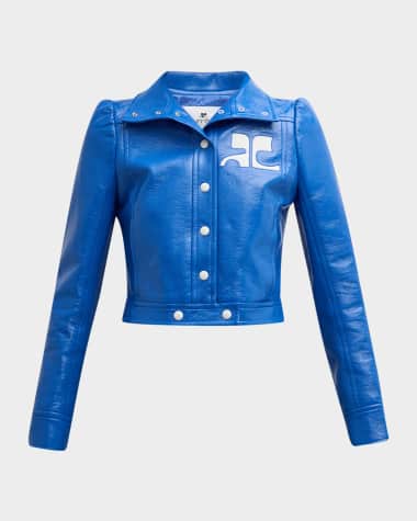 Courreges Textured Vinyl Crop Jacket