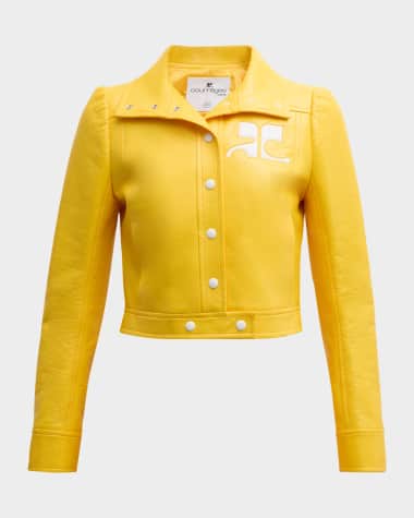 Courreges Textured Vinyl Crop Jacket