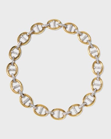 Leo Pizzo Yellow Gold and White Gold Diamond Chain Necklace