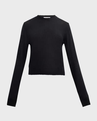 Jil Sander Long-Sleeve Wool Crop Sweater