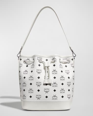 MCM Dessau Medium Monogram Drawstring Bucket Bag