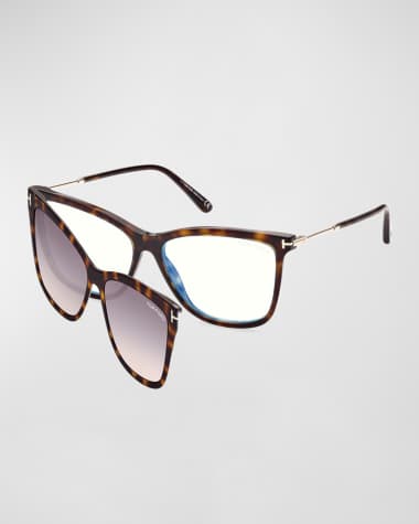 TOM FORD Square Metal and Acetate Optical Glasses