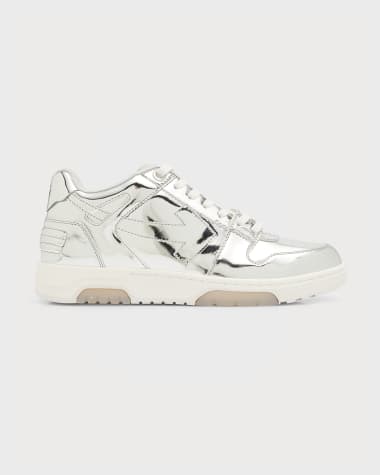 Men s Designer Silver Sneakers Neiman Marcus