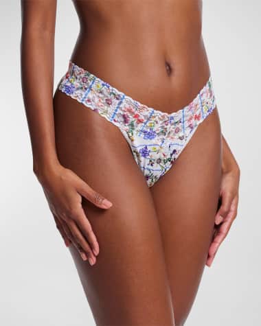 Hanky Panky Original Rise Floral-Print Lace Thong