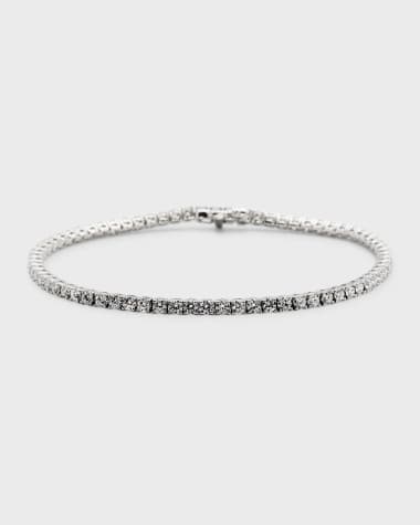 Neiman Marcus Diamonds 18K White Gold Diamond Tennis Bracelet, 2.95tcw, 7"L