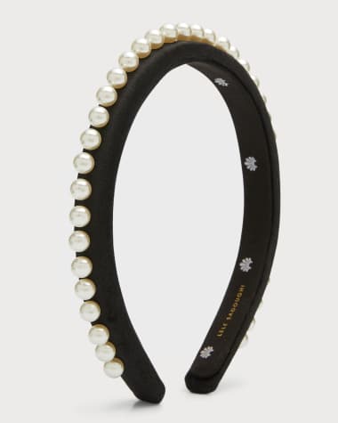 Lele Sadoughi Gigi Pearly Velvet Headband