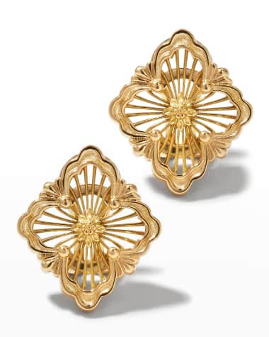 Buccellati Opera Tulle Pendant Earrings in Red and 18K Yellow Gold
