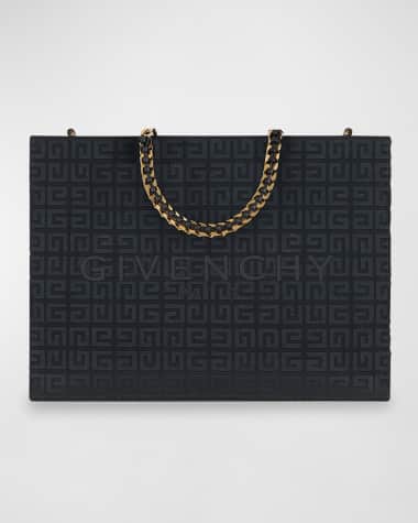 Givenchy G-Tote Medium Shopping Bag in 4G Logo Canvas with Chain Handles
