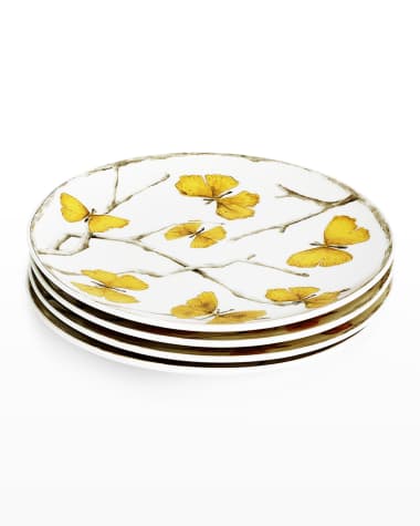 Michael Aram Butterfly Ginkgo Gold Tidbit Plates, Set of 4