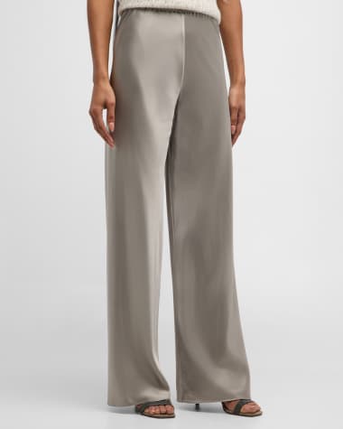 TSE Cashmere Wide-Leg Satin Pants