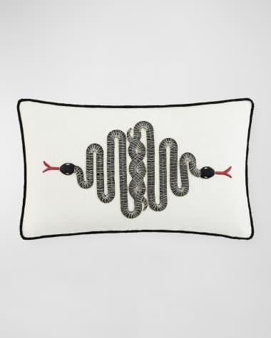 Jonathan Adler Snake Embroidered Pillow, 12" x 20"