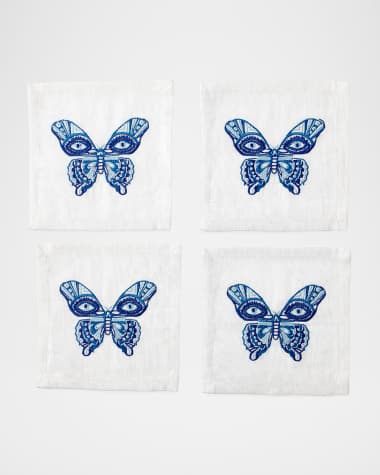 Jonathan Adler Butterfly Cocktail Napkins, Set of 4