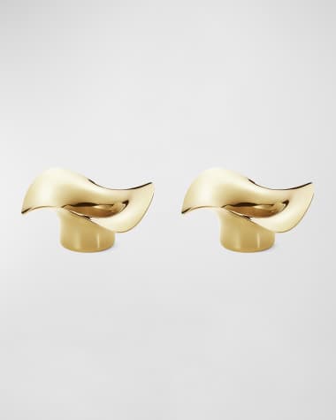 Georg Jensen Golden Stainless Steel Cobra Tealight Holders, Set of 2