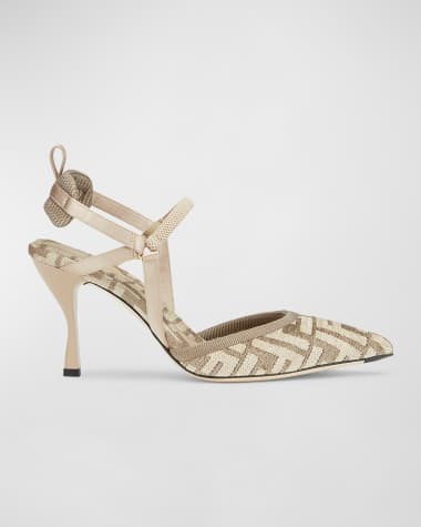 Fendi Colibri Mesh Slingback Pumps