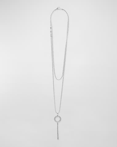 LAGOS Caviar Spark Diamond Linear Pendant Necklace, 34"