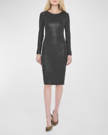 AS by DF Mrs. Smith Stretch Leather Knee-Length Dress