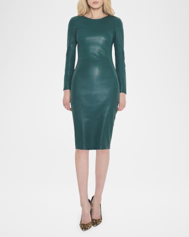AS by DF Mrs. Smith Stretch Leather Knee-Length Dress