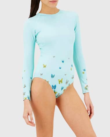 Vilebrequin Butterfly Neoprene Rashguard One-Piece Swimsuit