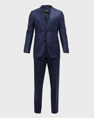 ZEGNA Men's Tonal Plaid Wool-Silk Suit