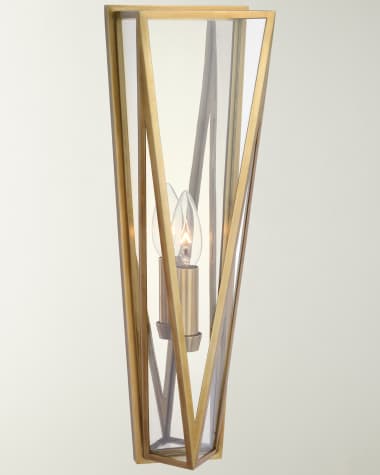 Visual Comfort Signature Lorino Medium Sconce In Bronze With Clear Glass By Julie Neill
