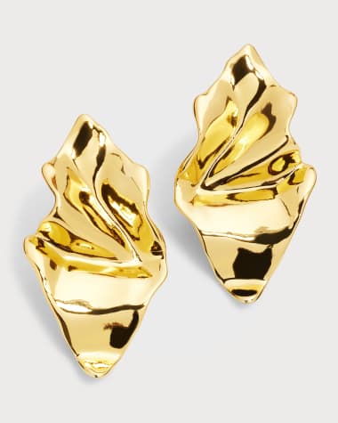 Alexis Bittar Crumpled Gold Small Post Earrings