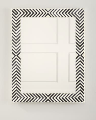 Global Views Chevron Bone & Resin Mirror, 35.5"