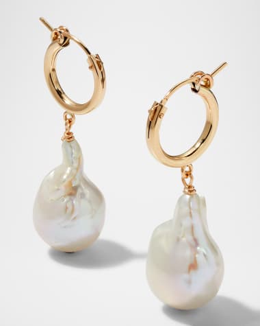 Margo Morrison Baroque Pearl Huggie Earrings