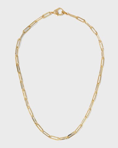 Margo Morrison Gold Filled Paper Clip Chain with Vermeil Diamond Clasp