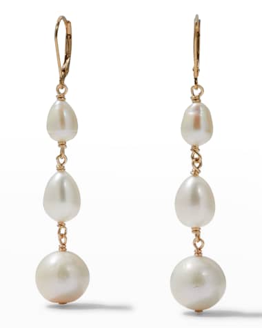 Margo Morrison Triple Pearl Lever Back Earrings