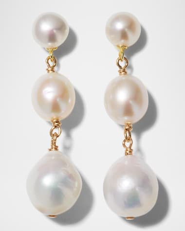 Margo Morrison Triple Pearl Post Earrings