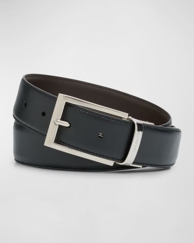 ZEGNA Men's Reversible Adjustable Leather Belt