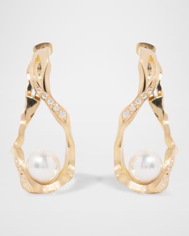 MILAMORE Kintsugi Infinity Pearl Hoop Earrings