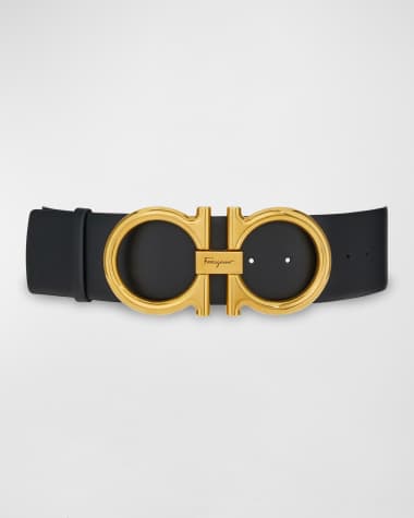 Ferragamo Double Gancini Leather Belt
