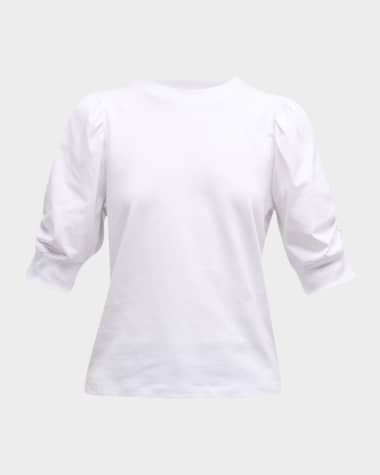 FRAME Frankie Ruched Puff Sleeve Tee