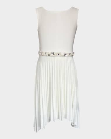 Un Deux Trois Girl's Pleated High-Low Dress, Size 7-16