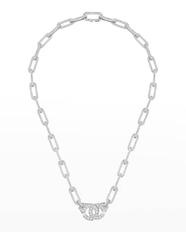 DINH VAN White Gold R15 Menot Full Pave Necklace