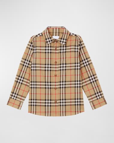Burberry Boy's Owen Check-Print Shirt, Size 3-14