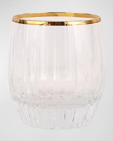 Vietri Natalia Gold Rim Double Old-Fashioned Glass