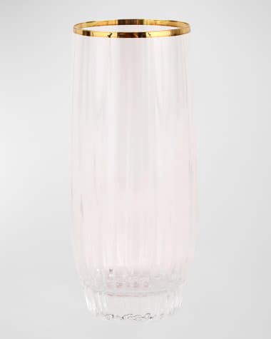 Vietri Natalia Gold Rim High Ball Glass