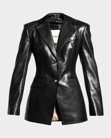 Nanushka Hathi Single-Breasted Faux Leather Blazer