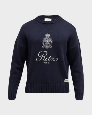 FRAME x Ritz Paris FRAME x Ritz Paris Men's Cashmere Crest Sweater