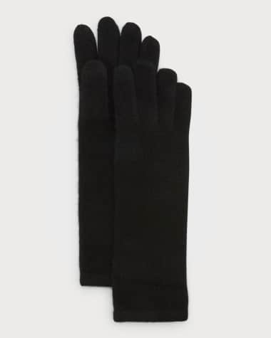 Sofia Cashmere Mid-Length Cashmere Jersey Knit Gloves