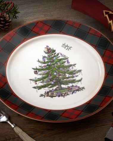 Spode Christmas Tree Tartan Buffet Plate