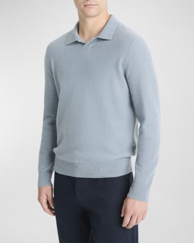 Vince Men's Boiled Cashmere Polo Shirt