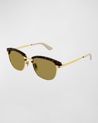 Gucci Men's Metal Rectangle Sunglasses