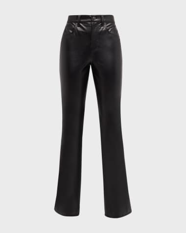 Veronica Beard Beverly High-Rise Skinny Flare Faux Leather Jeans